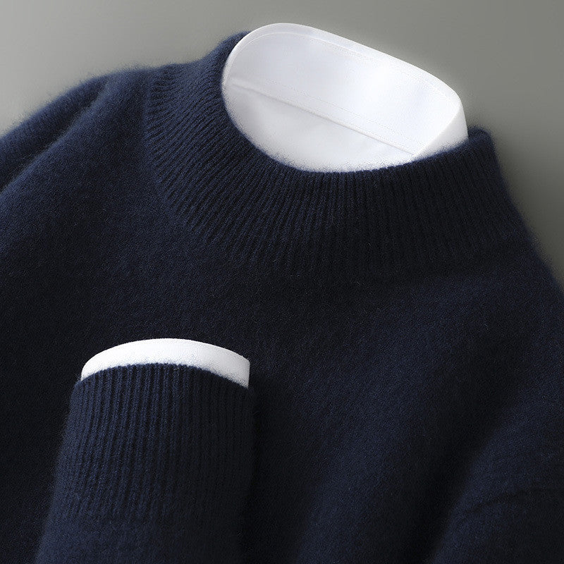Men's Loose Fuzzy Turtleneck