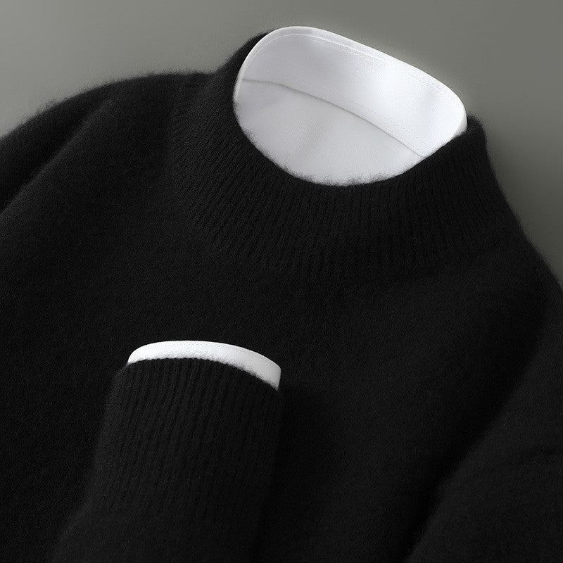 Men's Loose Fuzzy Turtleneck